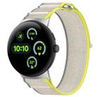 For Google Pixel Watch 3 41mm Nylon Woven Hook and Loop Fastener Watch Band(Yellow Gray) - 1