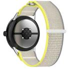 For Google Pixel Watch 3 41mm Nylon Woven Hook and Loop Fastener Watch Band(Yellow Gray) - 2