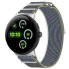 For Google Pixel Watch 3 41mm Nylon Woven Hook and Loop Fastener Watch Band(Green Gray) - 1