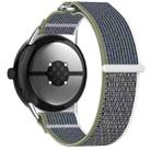 For Google Pixel Watch 3 41mm Nylon Woven Hook and Loop Fastener Watch Band(Green Gray) - 2