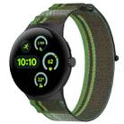 For Google Pixel Watch 3 41mm Nylon Woven Hook and Loop Fastener Watch Band(Blackish Green) - 1