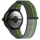 For Google Pixel Watch 3 41mm Nylon Woven Hook and Loop Fastener Watch Band(Blackish Green) - 2