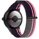 For Google Pixel Watch 3 45mm Nylon Woven Hook and Loop Fastener Watch Band(Pink Purple) - 2