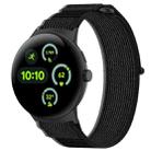 For Google Pixel Watch 3 45mm Nylon Woven Hook and Loop Fastener Watch Band(Black Gray) - 1