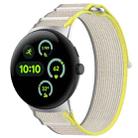For Google Pixel Watch 3 45mm Nylon Woven Hook and Loop Fastener Watch Band(Yellow Gray) - 1