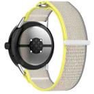 For Google Pixel Watch 3 45mm Nylon Woven Hook and Loop Fastener Watch Band(Yellow Gray) - 2