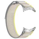 For Google Pixel Watch 3 45mm Nylon Woven Hook and Loop Fastener Watch Band(Yellow Gray) - 3