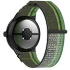 For Google Pixel Watch 3 45mm Nylon Woven Hook and Loop Fastener Watch Band(Blackish Green) - 2