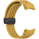 For Samsung Galaxy Watch 7 40 / 44mm Holes Style Stitched Folding Buckle Silicone Watch Band(Official Yellow) - 3