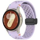 For Samsung Galaxy Watch 7 40 / 44mm Holes Style Stitched Folding Buckle Silicone Watch Band(Official Purple) - 1