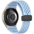 For Samsung Galaxy Watch 7 40 / 44mm Holes Style Stitched Folding Buckle Silicone Watch Band(Light Blue) - 2