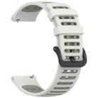 For Keep Watch Pilot 1 Two Color Holes Style Quick Release Silicone Watch Band(White Gray) - 3