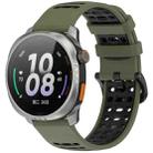 For Keep Watch Pilot 1 Two Color Holes Style Quick Release Silicone Watch Band(Jungle Green Black) - 1