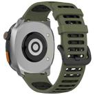 For Keep Watch Pilot 1 Two Color Holes Style Quick Release Silicone Watch Band(Jungle Green Black) - 2