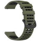 For Keep Watch Pilot 1 Two Color Holes Style Quick Release Silicone Watch Band(Jungle Green Black) - 3