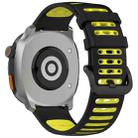 For Keep Watch Pilot 1 Two Color Holes Style Quick Release Silicone Watch Band(Black Lemon) - 2