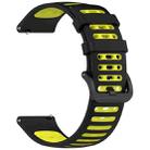 For Keep Watch Pilot 1 Two Color Holes Style Quick Release Silicone Watch Band(Black Lemon) - 3