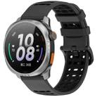 For Keep Watch Pilot 1 Two Color Holes Style Quick Release Silicone Watch Band(Dark Gray Black) - 1