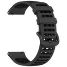 For Keep Watch Pilot 1 Two Color Holes Style Quick Release Silicone Watch Band(Dark Gray Black) - 3
