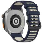 For Keep Watch Pilot 1 Two Color Holes Style Quick Release Silicone Watch Band(MIdnight Blue Starlight) - 2