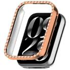 For Xiaomi Smart Band 9 Pro Diamond PC Half Coverage Watch Protective Case(Rose Gold) - 1