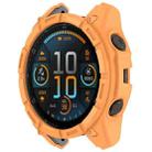 For Garmin Fenix 8 MIP 47mm Solar Armour Hollow TPU Half Coverage Watch Case Solar Version(Orange) - 2