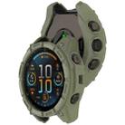 For Garmin Fenix 8 MIP 47mm Solar Armour Hollow TPU Half Coverage Watch Case Solar Version(Jungle Green) - 3