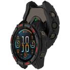 For Garmin Fenix 8 MIP 47mm Solar Armour Hollow TPU Half Coverage Watch Case Solar Version(Black Red) - 3