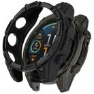 For Garmin Fenix 8 MIP 47mm Solar Armour Hollow TPU Half Coverage Watch Case Solar Version(Black) - 1