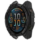 For Garmin Fenix 8 MIP 47mm Solar Armour Hollow TPU Half Coverage Watch Case Solar Version(Black) - 2