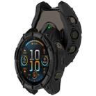 For Garmin Fenix 8 MIP 47mm Solar Armour Hollow TPU Half Coverage Watch Case Solar Version(Black) - 3