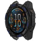 For Garmin Fenix 8 MIP 51mm Solar Armour Hollow TPU Half Coverage Watch Case Solar Version(Black Blue) - 2