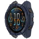 For Garmin Fenix 8 MIP 51mm Solar Armour Hollow TPU Half Coverage Watch Case Solar Version(Midnight Blue) - 2