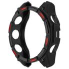 For Garmin Enduro 3 Armour Hollow TPU Half Coverage Watch Protective Case(Black Red) - 3