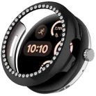 For Google Pixel Watch Diamond Electroplated PC Half Coverage Watch Protective Case(Black) - 1