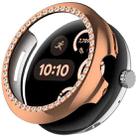 For Google Pixel Watch Diamond Electroplated PC Half Coverage Watch Protective Case(Rose Gold) - 1