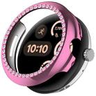 For Google Pixel Watch 3 45mm Diamond Electroplated PC Half Coverage Watch Protective Case(Pink) - 1