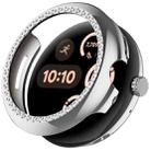 For Google Pixel Watch 3 45mm Diamond Electroplated PC Half Coverage Watch Protective Case(Silver) - 1