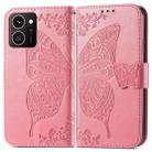 For HMD Skyline Butterfly Love Flower Embossed Leather Phone Case(Pink) - 2