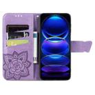 For HMD Skyline Butterfly Love Flower Embossed Leather Phone Case(Lavender) - 3