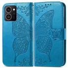 For HMD Skyline Butterfly Love Flower Embossed Leather Phone Case(Blue) - 2