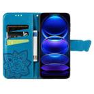 For HMD Skyline Butterfly Love Flower Embossed Leather Phone Case(Blue) - 3