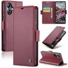 For Samsung Galaxy A06 CaseMe 023 Butterfly Buckle Litchi Texture RFID Anti-theft Leather Phone Case(Red) - 1