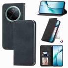 For vivo Y300 Pro Retro Skin Feel Magnetic Flip Leather Phone Case(Black) - 1