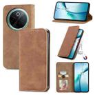 For vivo Y300 Pro Retro Skin Feel Magnetic Flip Leather Phone Case(Brown) - 1