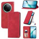 For vivo Y300 Pro Retro Skin Feel Magnetic Flip Leather Phone Case(Red) - 1