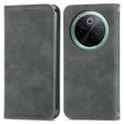 For vivo Y300 Pro Retro Skin Feel Magnetic Flip Leather Phone Case(Grey) - 2