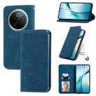 For vivo Y300 Pro Retro Skin Feel Magnetic Flip Leather Phone Case(Blue) - 1