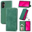 For vivo Y37 Retro Skin Feel Magnetic Flip Leather Phone Case(Green) - 1