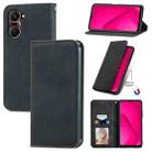 For vivo Y37 Retro Skin Feel Magnetic Flip Leather Phone Case(Black) - 1